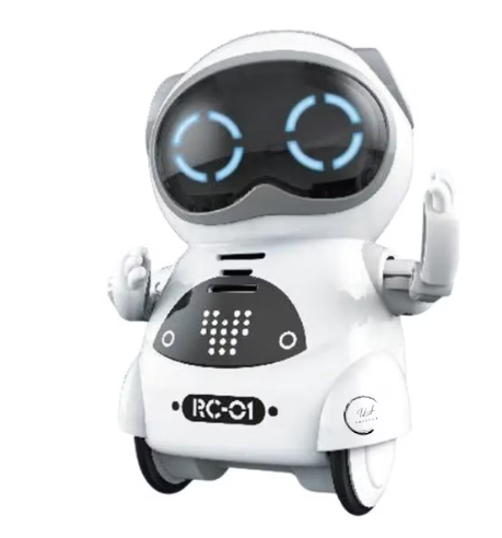 Robot de buzunar inteligent educational RC01 pentru copii si adulti in limba engleza control vocal moduri muzica dans si Imitare voce